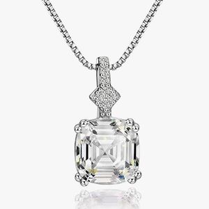 COPY - Sterling silver chain with crystal and Asher cut morganite pendant.